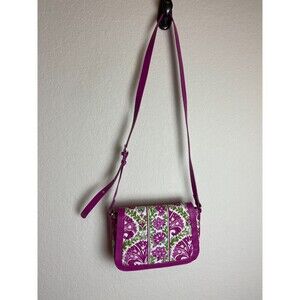 Vera Bradley Womens Crosstown Crossbody Handbag Pink Julep Tulip Flap Closure